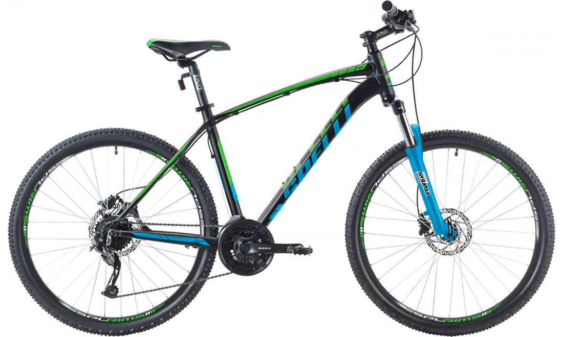 Фотография Велосипед Spelli SX-5700 27,5" (2019)  Черно-зеленый